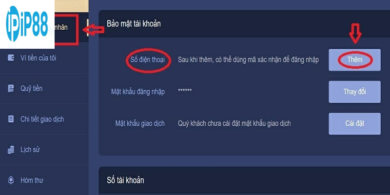 Cách đổi mật khẩu tài khoản IP88 trên điện thoại di động