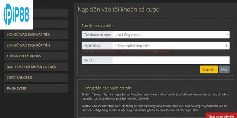 Người chơi chỉ cần nhập thông tin cần thiết vào biểu mẫu
